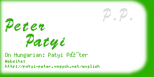 peter patyi business card